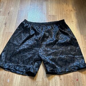 Men's Black Patterned satinShorts